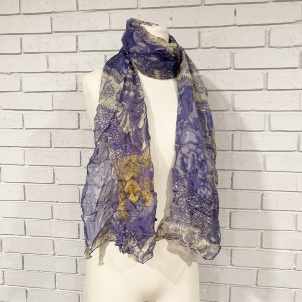 Lightweight Women’s Blue Goddess‎ Print Scarf - Picture 7 of 8